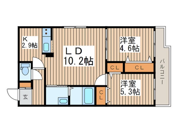 ボア　ソルテN２２の物件間取画像